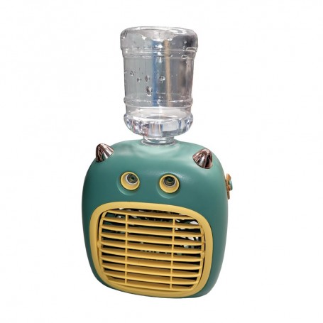 Small fan with water spray ejector